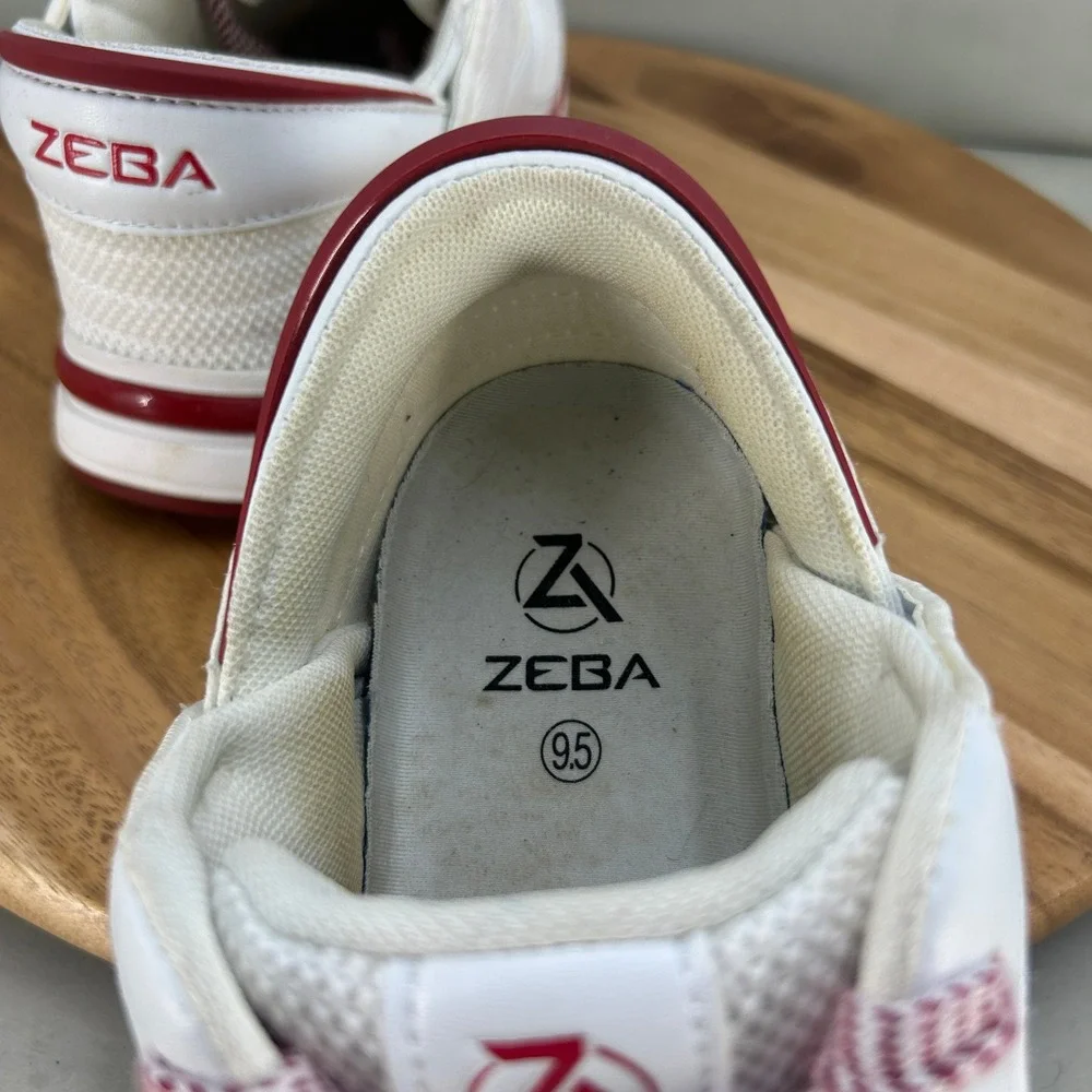 Zeba Hands Free Sneakers Womens 9.5 Wide White Red Mesh Slip On Walking Shoes